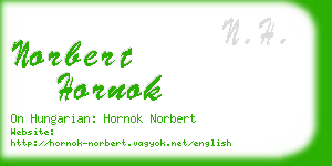 norbert hornok business card